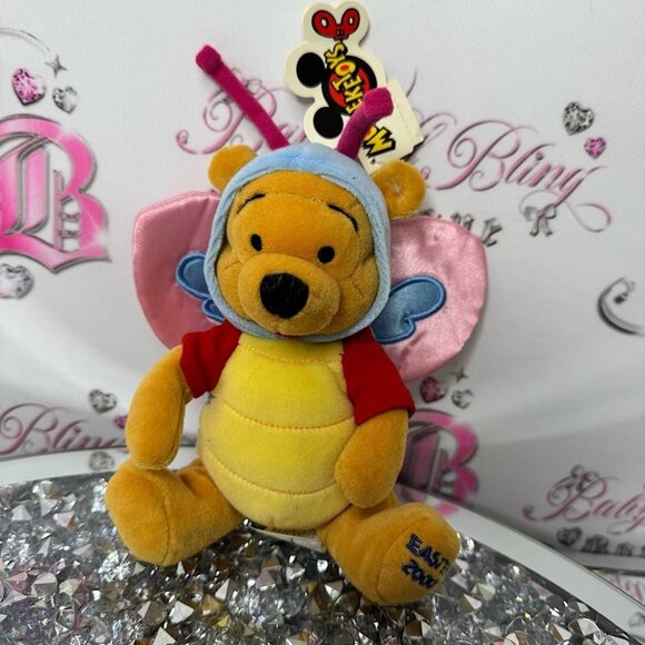 Disney Winnie the Pooh Butterfly Plush Easter 2000s vintage NWT deadstock rare